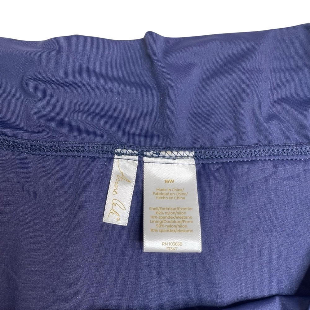 Anne Cole Plus Size Banded Swim Skirt Navy Blue Size 16 W New with Tags - Picture 4 of 6